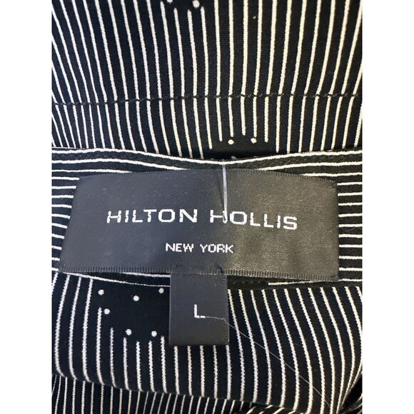 Hilton Hollis Black & White Striped Long Sleeve Blouse w/Abstract Dot Pattern - Picture 8 of 10